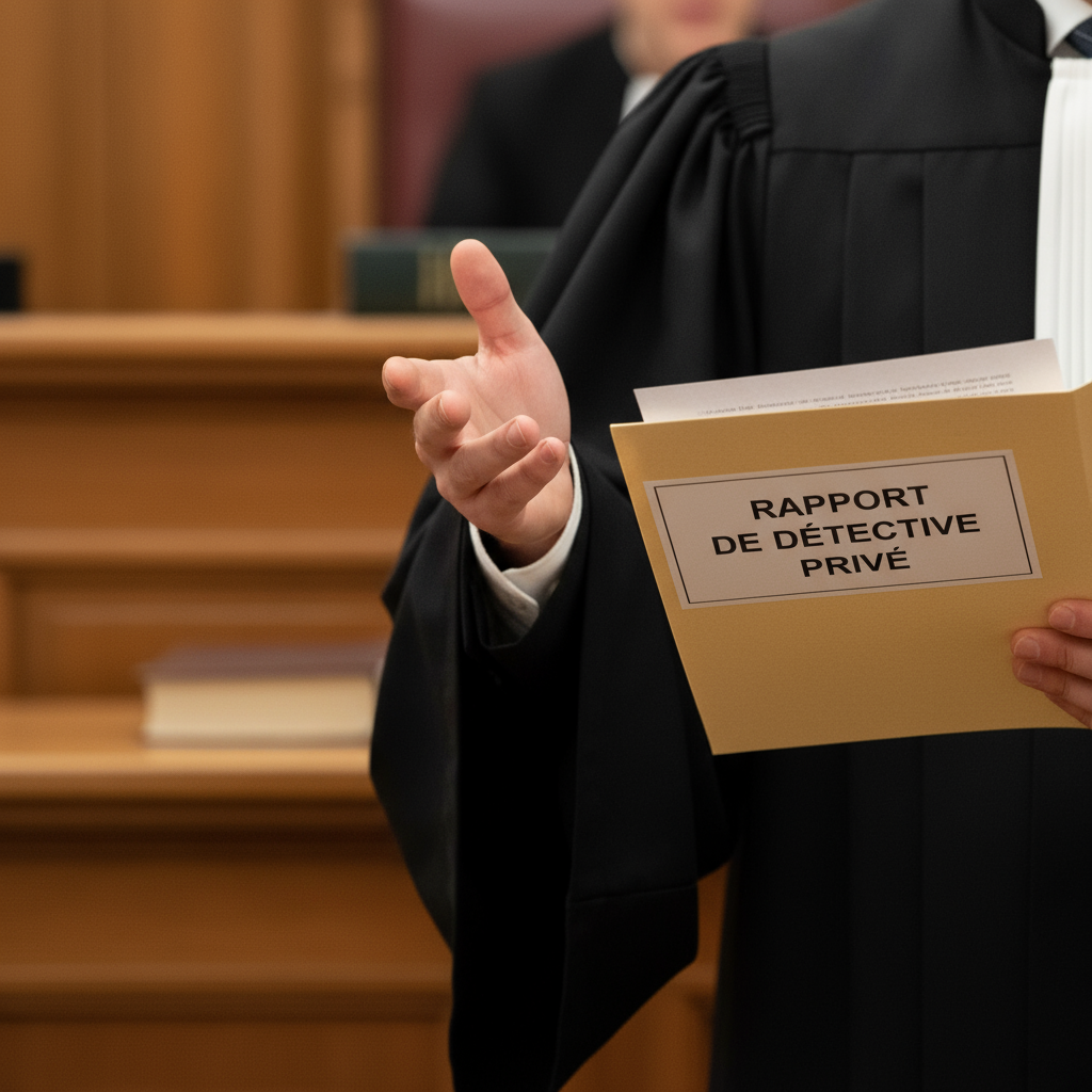 Bras d'avocat avec rapport détective